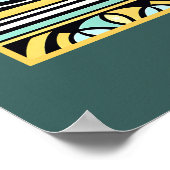 アールデコと魚の出会い – 興味津々の目 ポスター (角)