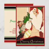 アールデコに彩られた1920年代のオープン ハウス ホリデー 招待状 (正面/裏面)