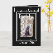 アールデコに素晴らしい誕生日SISの挨拶状があります カード (黄色い花)