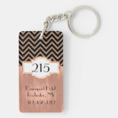 アールデコのばら色の金ゴールドのホテルKeychain キーホルダー (裏面)