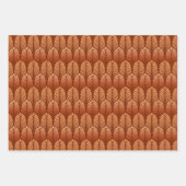 アールデコのぼかしのパターン、青、銅、ピューター ラッピングペーパーシート (正面2)