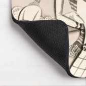 アールデコのアイススケーターの冬の雪のヴィンテージ マウスパッド (コーナー)