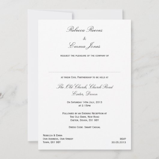 アールデコのアイリス- CPの招待状 招待状 (裏面)