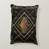 アールデコのアンティークの金ゴールド アクセントクッション (裏面(縦))