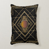 アールデコのアンティークの金ゴールド アクセントクッション (正面(垂直))
