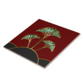 アールデコのイチョウは装飾的なタイルを去ります タイル (側面)