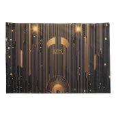 アールデコのイニシャルエジプトのアートブラックスタンダード 枕カバー (裏面-右)