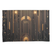 アールデコのイニシャルエジプトのアートブラックスタンダード 枕カバー (正面右)