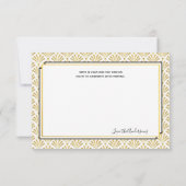 アールデコのイベントのパーティーの黒の金ゴールド サンキューカード (裏面)