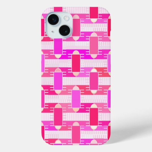アールデコのインダストリアルシック - ピンク、フクシア、蘭 Case-Mate iPhoneケース (裏面)
