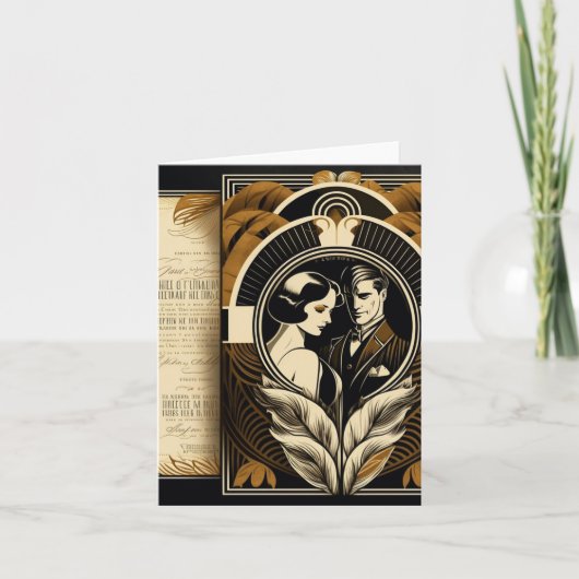 アールデコのウェディングテーマ 招待状 (正面)