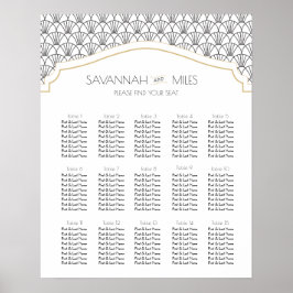 アールデコのカスタマイズ可能な座席表 ポスター