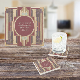 アールデコのカスタマイズ可能な聖句 ストーンコースター