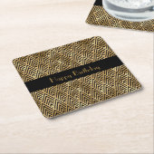 アールデコのカスタマイズ可能 スクエアペーパーコースター (アングル)