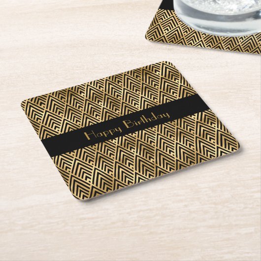 アールデコのカスタマイズ可能 スクエアペーパーコースター (アングル)