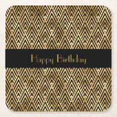 アールデコのカスタマイズ可能 スクエアペーパーコースター (正面)