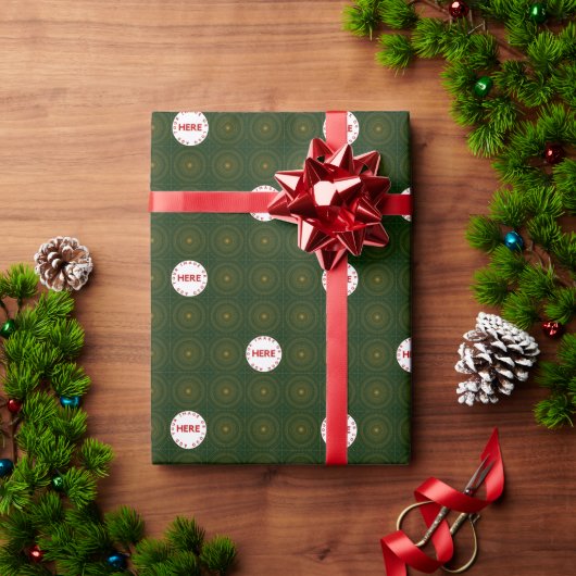 アールデコのカスタム写真またはロゴのクリスマスの作成 ラッピングペーパー (クリスマスギフト)