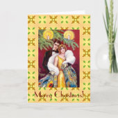 アールデコのカップルのメリークリスマスカード シーズンカード (正面)