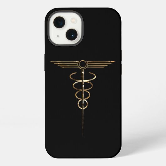 アールデコのカドゥケウス iPhoneケース (裏面)
