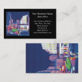 アールデコのカルカッタ都市劇場場面ハイコントラスト 名刺 (正面/裏面)