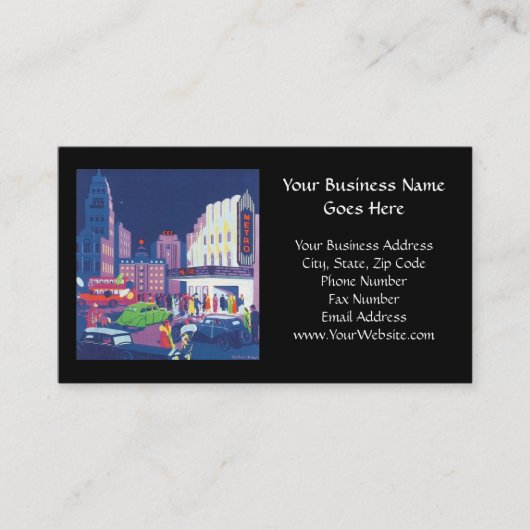 アールデコのカルカッタ都市劇場場面ハイコントラスト 名刺 (正面)