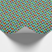 アールデコのクラムシェル(緑、赤く、水及び紫色) ラッピングペーパー (角)