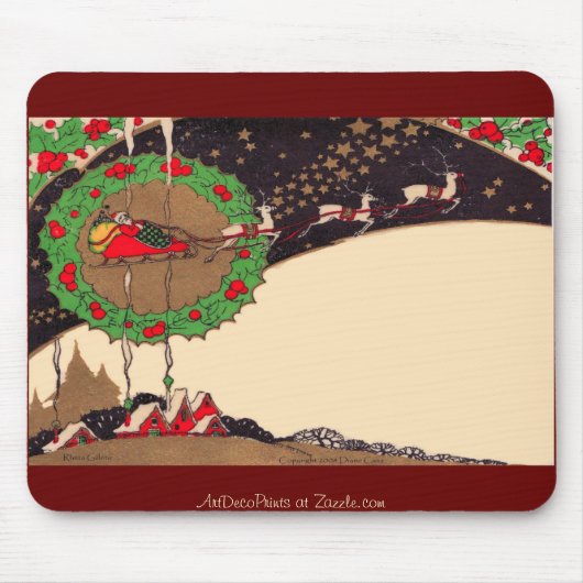 アールデコのクリスマスのサンタのマウスパッド マウスパッド (正面)