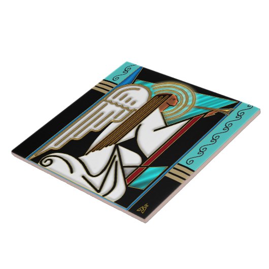 アールデコのクリスマスの天使(セラミックタイル) タイル (側面)