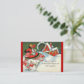 アールデコのクリスマスシーン 名刺 (スタンド正面)