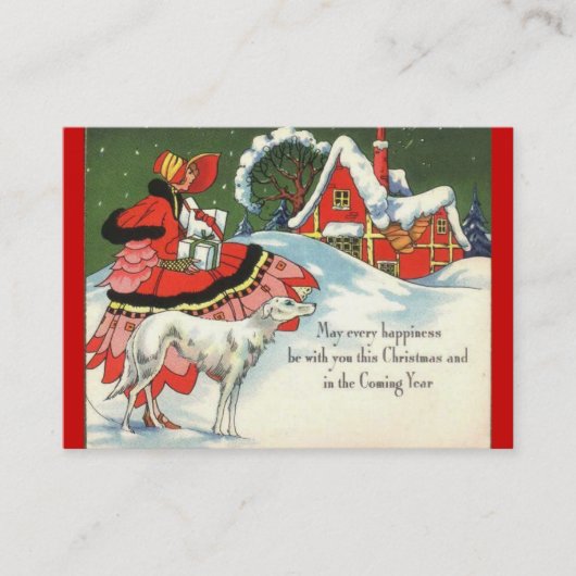 アールデコのクリスマスシーン 名刺 (正面)