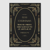アールデコのクリスマス休日の写真入りマグネットカード (正面)