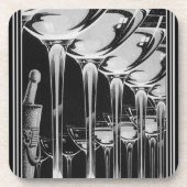 アールデコのシャンペンのガラスコースターは(6)を置きました コースター (正面)