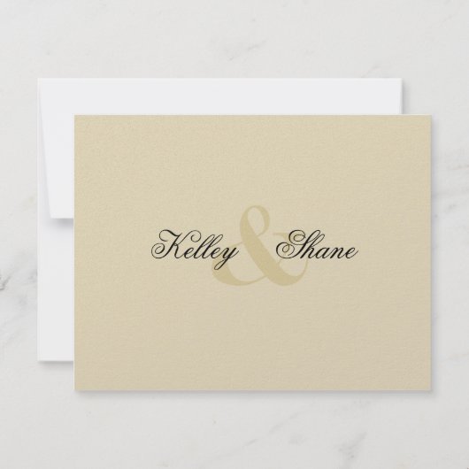 アールデコのシャンペンの氷の金属フェイクな子牛皮紙RSVP 出欠カード (裏面)