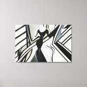 アールデコのシルエットの女性 キャンバスプリント (正面)
