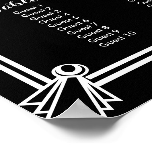 アールデコのシーティングテーブ結婚ルプラン ポスター (角)