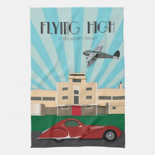 アールデコのスタイルの台所タオル- Shoreham空港 キッチンタオル (縦)
