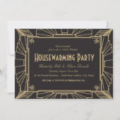 アールデコのスタイルの引っ越し祝いパーティーのパーティの招待状 招待状 (正面)