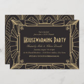 アールデコのスタイルの引っ越し祝いパーティーのパーティの招待状 招待状 (正面/裏面)