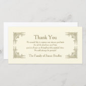 アールデコのスタイル1の悔やみや弔慰は感謝していしています サンキューカード (正面/裏面)