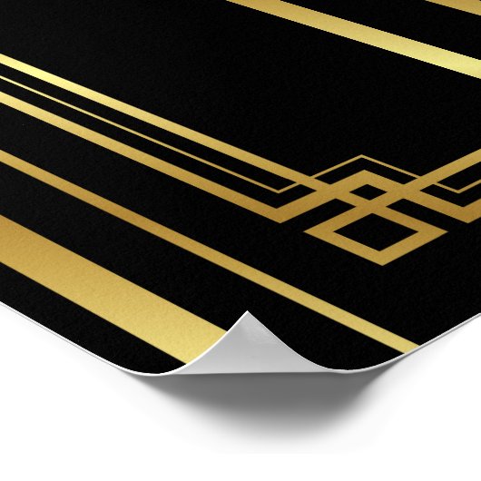 アールデコのタイムサインプリントが鳴り響く ポスター (角)