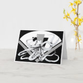 アールデコのタコの挨拶状 カード (黄色い花)