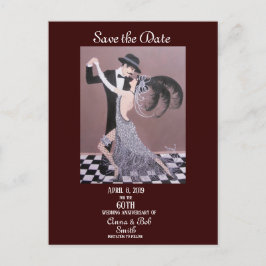 アールデコのダンサーは、日付、郵便はがきを救います 案内ポストカード