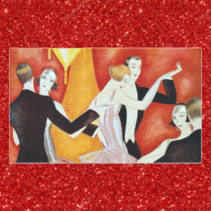 アールデコのダンシングカップル 1920年代のボールルーム 長方形シール