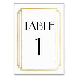 アールデコのテーブル数金ゴールド及び白い結婚式 テーブルナンバー