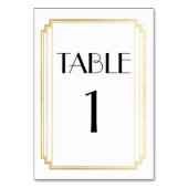 アールデコのテーブル数金ゴールド及び白い結婚式 テーブルナンバー (裏面)