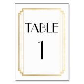 アールデコのテーブル数金ゴールド及び白い結婚式 テーブルナンバー (正面)