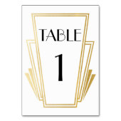 アールデコのテーブル数20s金ゴールドの白い結婚式 テーブルナンバー (正面)