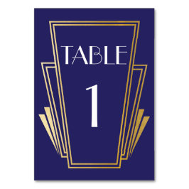 アールデコのテーブル数20s金ゴールド海軍結婚式 テーブルナンバー