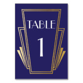 アールデコのテーブル数20s金ゴールド海軍結婚式 テーブルナンバー (裏面)