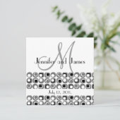 アールデコのデザインのモノグラムの結婚式招待状 招待状 (スタンド正面)